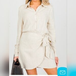 🚨EMG🚨ee:some Natural Wrap Shirt Dress